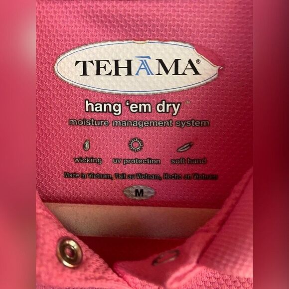 Tehama Shirt Women’s Medium Pink Athletic 1/4 Snap Long Sleeves Athleisure - Picture 5 of 6